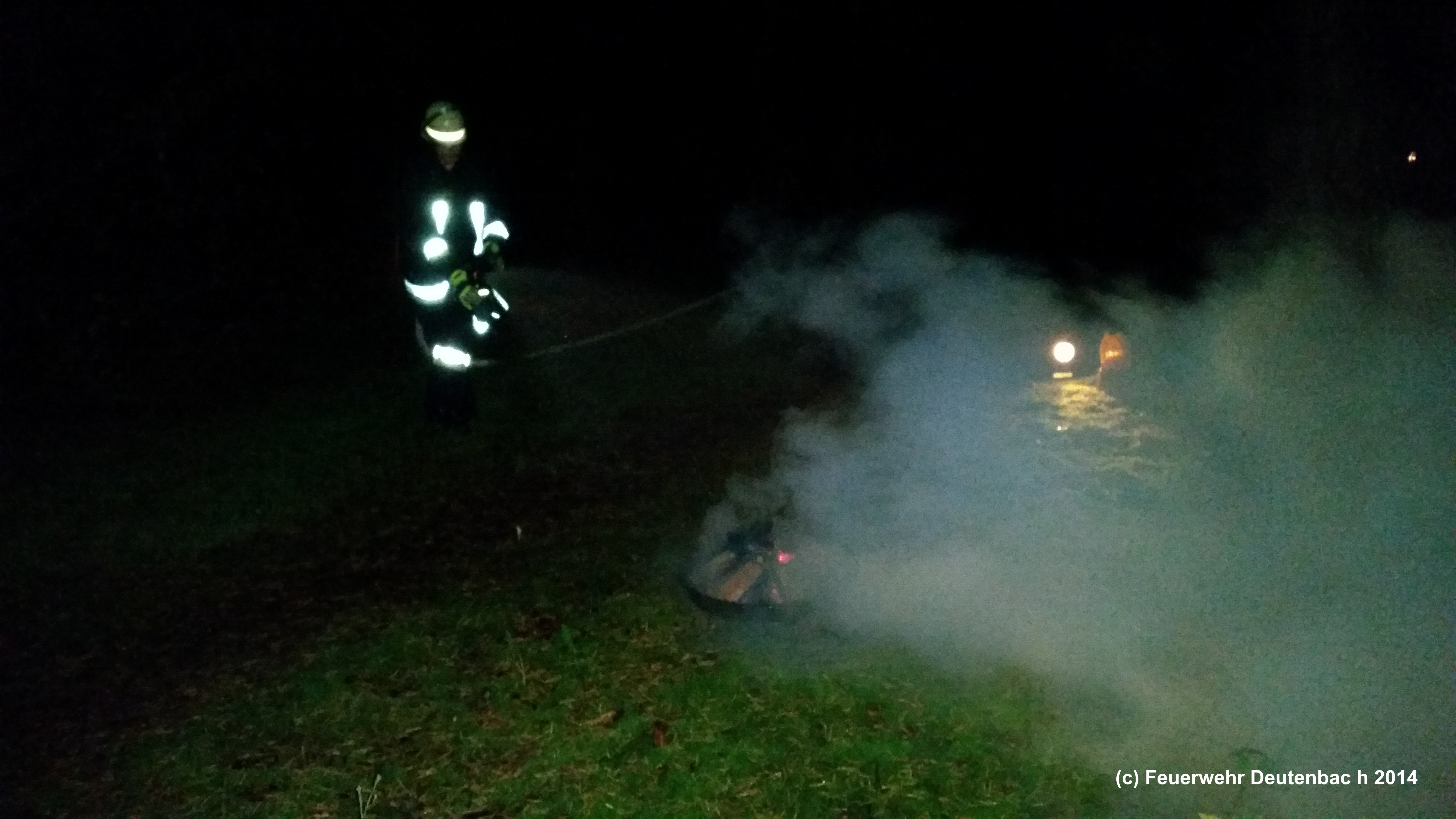 Ablöschen des außer Kontrolle geratenen Lagerfeuers